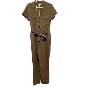 NWT C&C California Linen Blend Jumpsuit Size Large